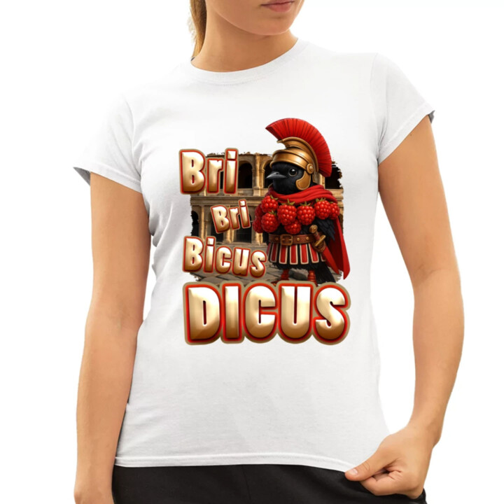 Bri Bri Bicus Dicus - vták s malinovým náhrdelníkom - Italian Brainrot  - dámske tričko s potlačou