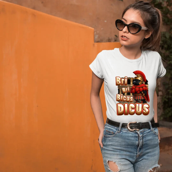 Bri Bri Bicus Dicus - vták s malinovým náhrdelníkom - Italian Brainrot  - dámske tričko s potlačou