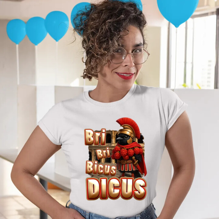 Bri Bri Bicus Dicus - vták s malinovým náhrdelníkom - Italian Brainrot  - dámske tričko s potlačou