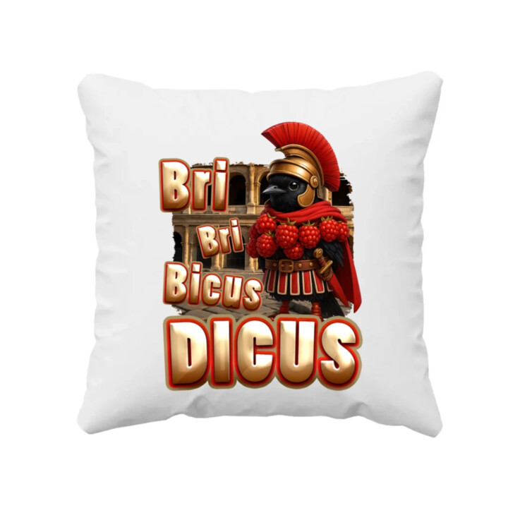 Bri Bri Bicus Dicus - vták s malinovým náhrdelníkom - Italian Brainrot  - vankúš s potlačou