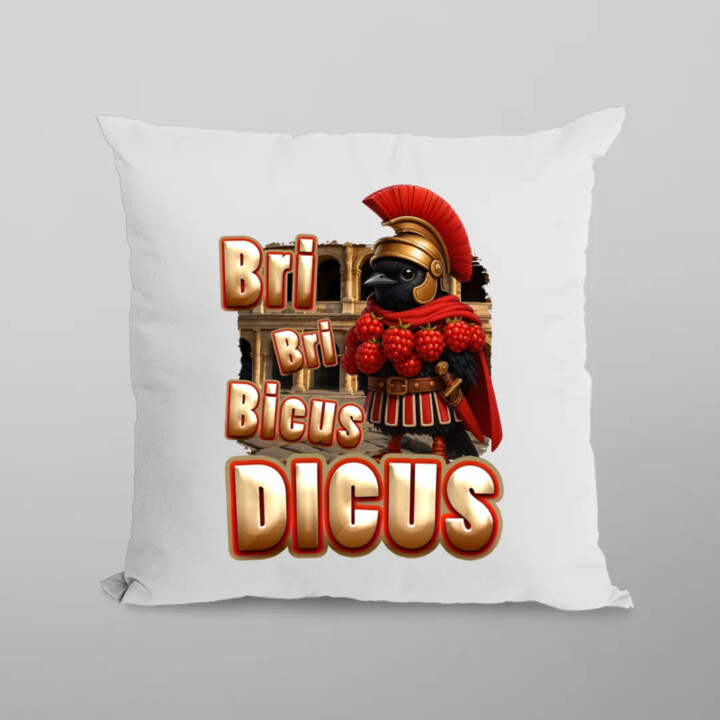 Bri Bri Bicus Dicus - vták s malinovým náhrdelníkom - Italian Brainrot  - vankúš s potlačou