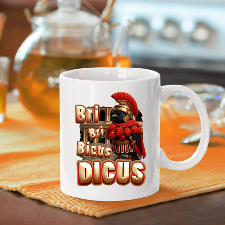 Bri Bri Bicus Dicus - vták s malinovým náhrdelníkom - Italian Brainrot  - keramický hrnček s potlačou