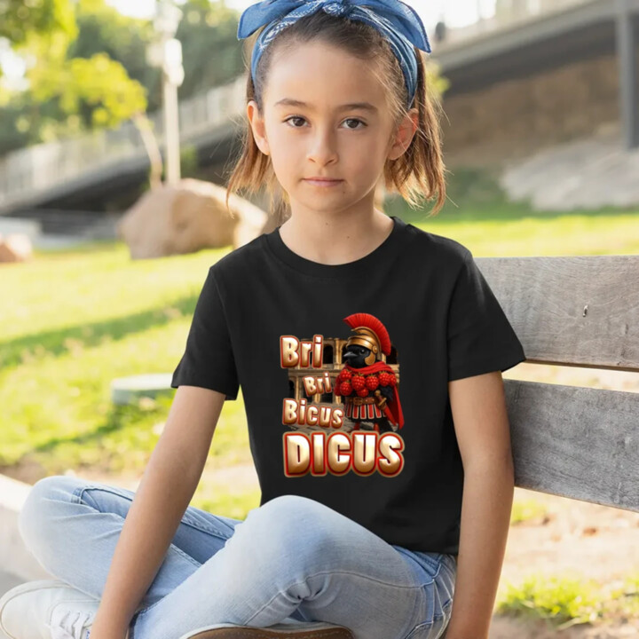 Bri Bri Bicus Dicus - vták s malinovým náhrdelníkom - Italian Brainrot  - detské tričko s potlačou