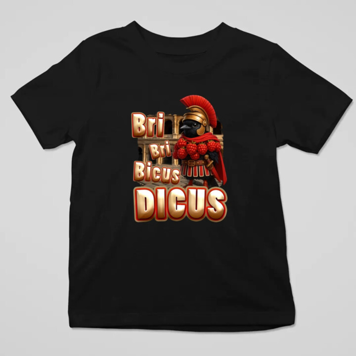 Bri Bri Bicus Dicus - vták s malinovým náhrdelníkom - Italian Brainrot  - detské tričko s potlačou