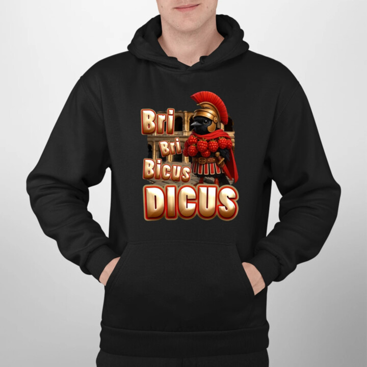 Bri Bri Bicus Dicus - vták s malinovým náhrdelníkom - Italian Brainrot   - pánska mikina s potlačou