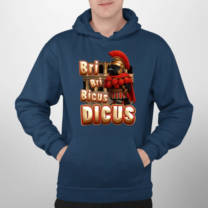 Bri Bri Bicus Dicus - vták s malinovým náhrdelníkom - Italian Brainrot   - pánska mikina s potlačou