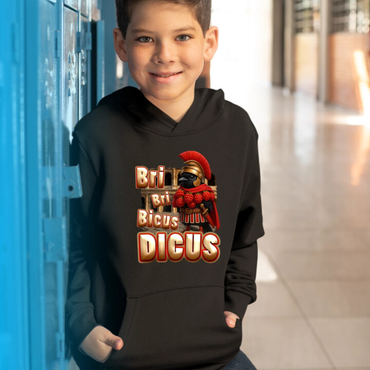 Bri Bri Bicus Dicus - vták s malinovým náhrdelníkom - Italian Brainrot  - detská mikina s kapucňou