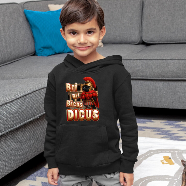 Bri Bri Bicus Dicus - vták s malinovým náhrdelníkom - Italian Brainrot  - detská mikina s kapucňou