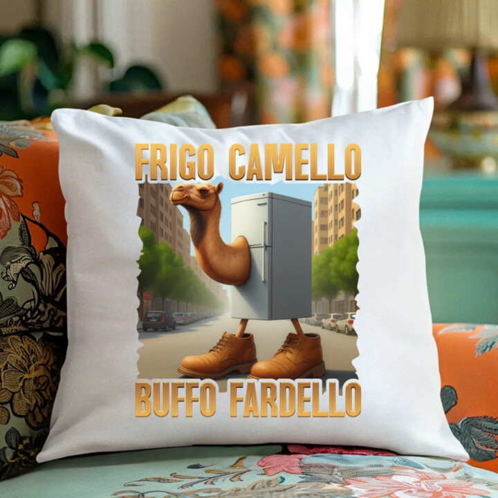 Frigo Camello Buffo Fardello - Italian Brainrot - ťava chladnička - vankúš s potlačou