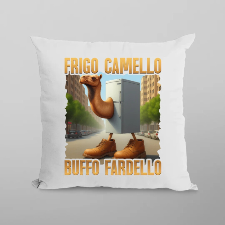 Frigo Camello Buffo Fardello - Italian Brainrot - ťava chladnička - vankúš s potlačou