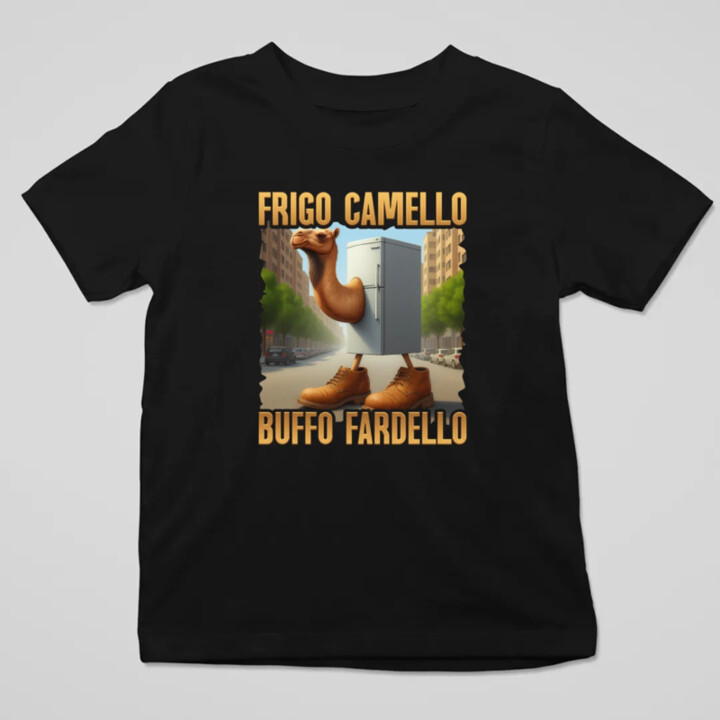 Frigo Camello Buffo Fardello - Italian Brainrot - ťava chladnička - detské tričko s potlačou