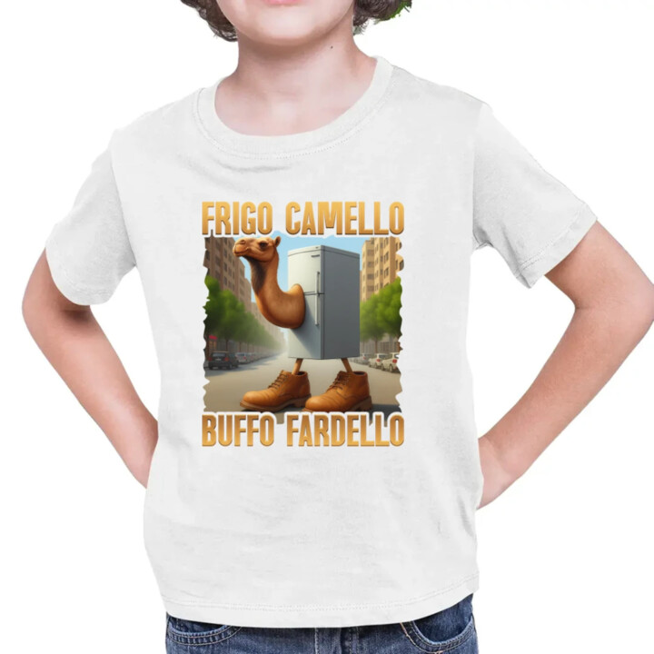 Frigo Camello Buffo Fardello - Italian Brainrot - ťava chladnička - detské tričko s potlačou