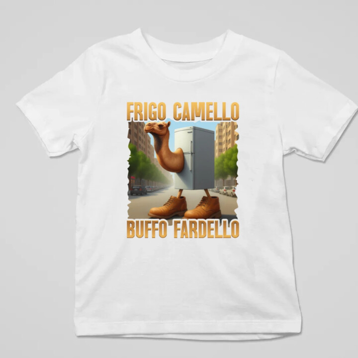 Frigo Camello Buffo Fardello - Italian Brainrot - ťava chladnička - detské tričko s potlačou