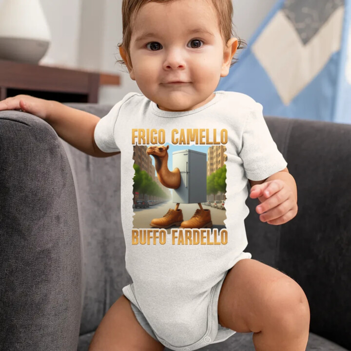 Frigo Camello Buffo Fardello - Italian Brainrot - ťava chladnička  - body s potlačou