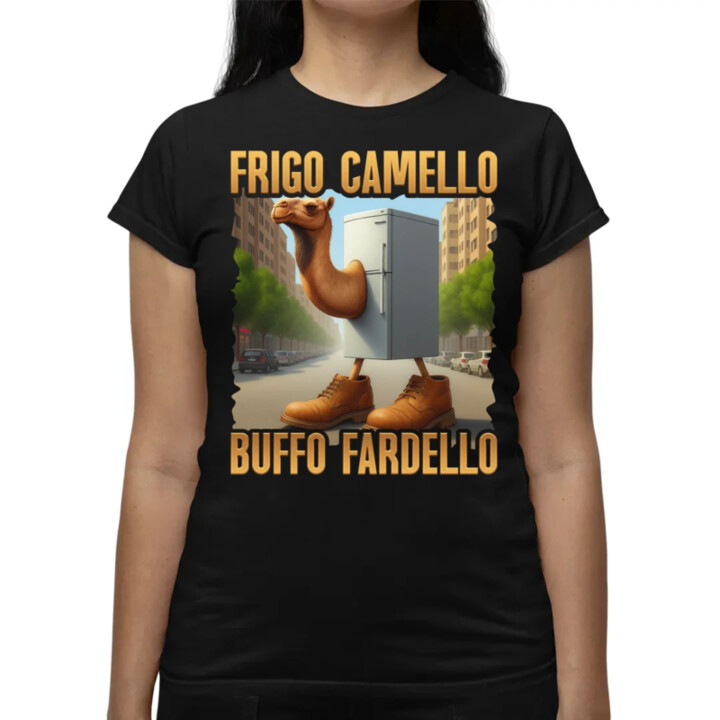 Frigo Camello Buffo Fardello - Italian Brainrot - ťava chladnička - dámske tričko s potlačou