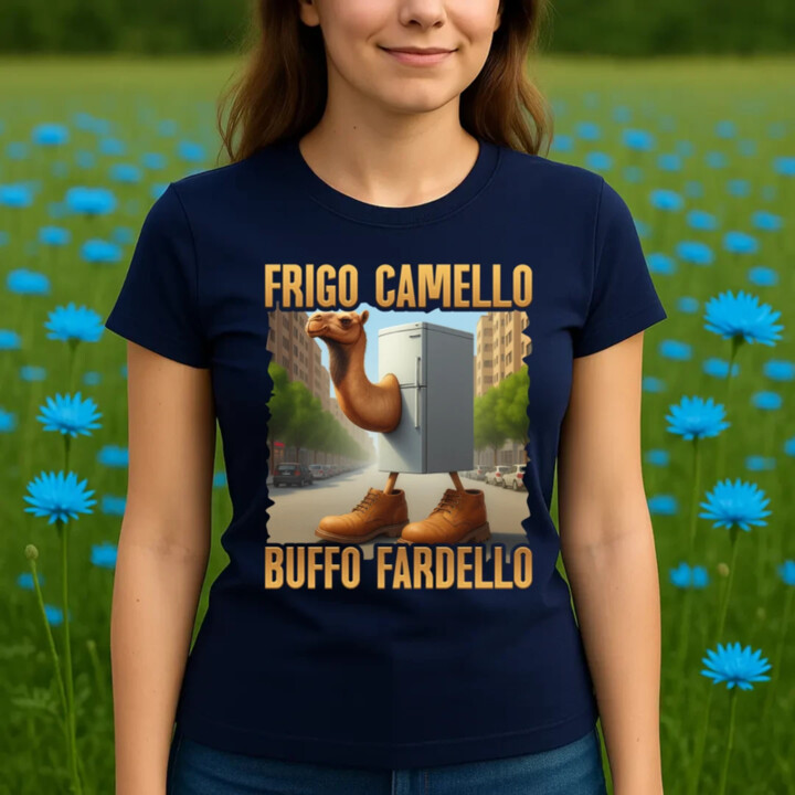 Frigo Camello Buffo Fardello - Italian Brainrot - ťava chladnička - dámske tričko s potlačou