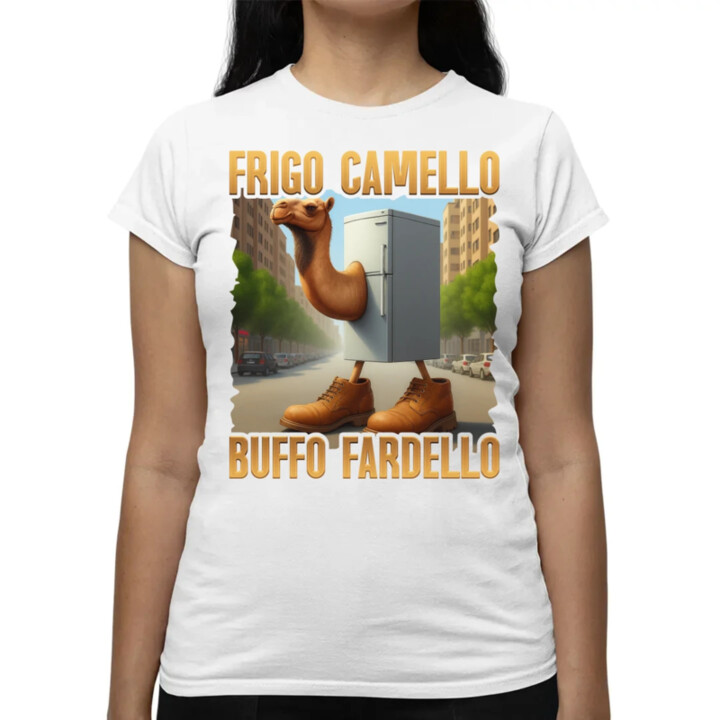Frigo Camello Buffo Fardello - Italian Brainrot - ťava chladnička - dámske tričko s potlačou