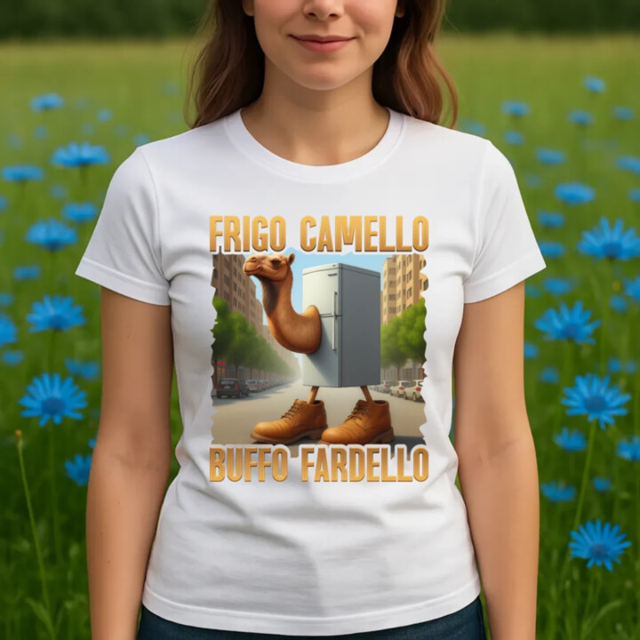 Frigo Camello Buffo Fardello - Italian Brainrot - ťava chladnička - dámske tričko s potlačou