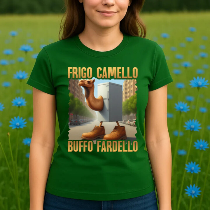 Frigo Camello Buffo Fardello - Italian Brainrot - ťava chladnička - dámske tričko s potlačou
