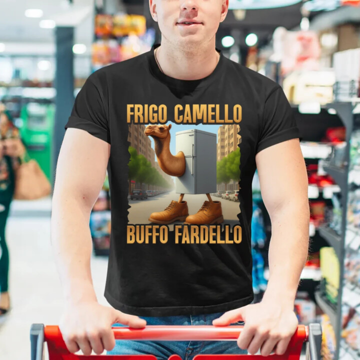 Frigo Camello Buffo Fardello - Italian Brainrot - ťava chladnička - pánske tričko s potlačou