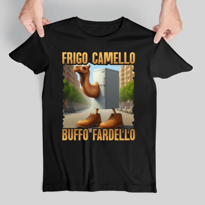 Frigo Camello Buffo Fardello - Italian Brainrot - ťava chladnička - pánske tričko s potlačou
