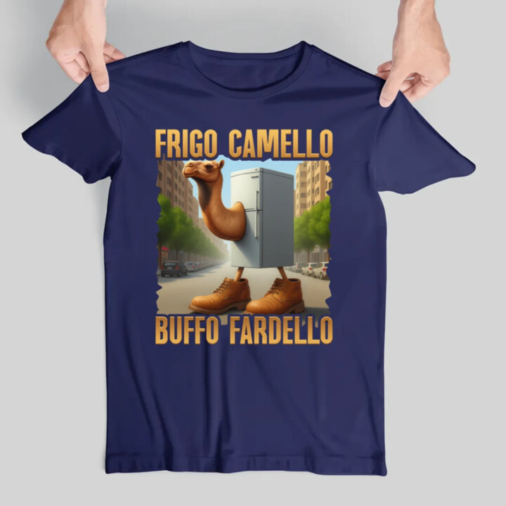 Frigo Camello Buffo Fardello - Italian Brainrot - ťava chladnička - pánske tričko s potlačou