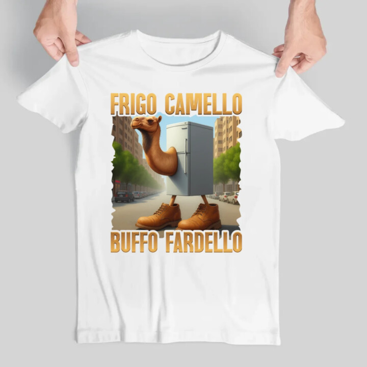 Frigo Camello Buffo Fardello - Italian Brainrot - ťava chladnička - pánske tričko s potlačou