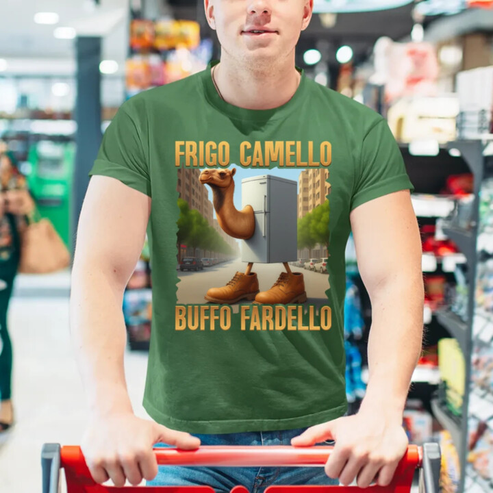 Frigo Camello Buffo Fardello - Italian Brainrot - ťava chladnička - pánske tričko s potlačou