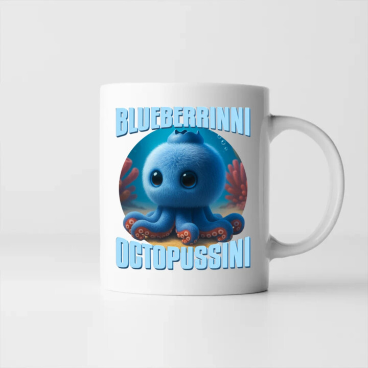 Blueberrinni Octopussini - Italian Brainrot - chobotnica čučoriedka - keramický hrnček s potlačou
