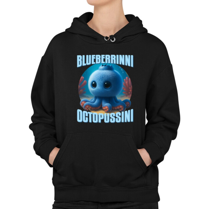 Blueberrinni Octopussini - Italian Brainrot - chobotnica čučoriedka  - dámska mikina s potlačou