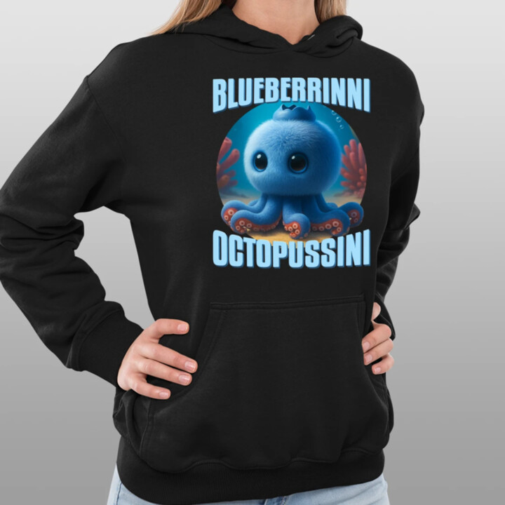 Blueberrinni Octopussini - Italian Brainrot - chobotnica čučoriedka  - dámska mikina s potlačou