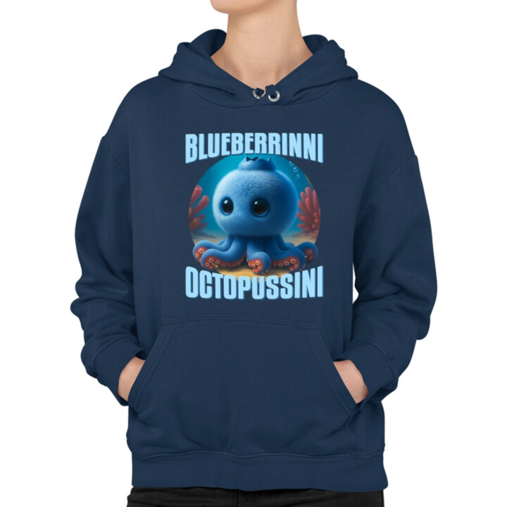 Blueberrinni Octopussini - Italian Brainrot - chobotnica čučoriedka  - dámska mikina s potlačou