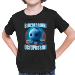 Blueberrinni Octopussini - Italian Brainrot - chobotnica čučoriedka - detské tričko s potlačou