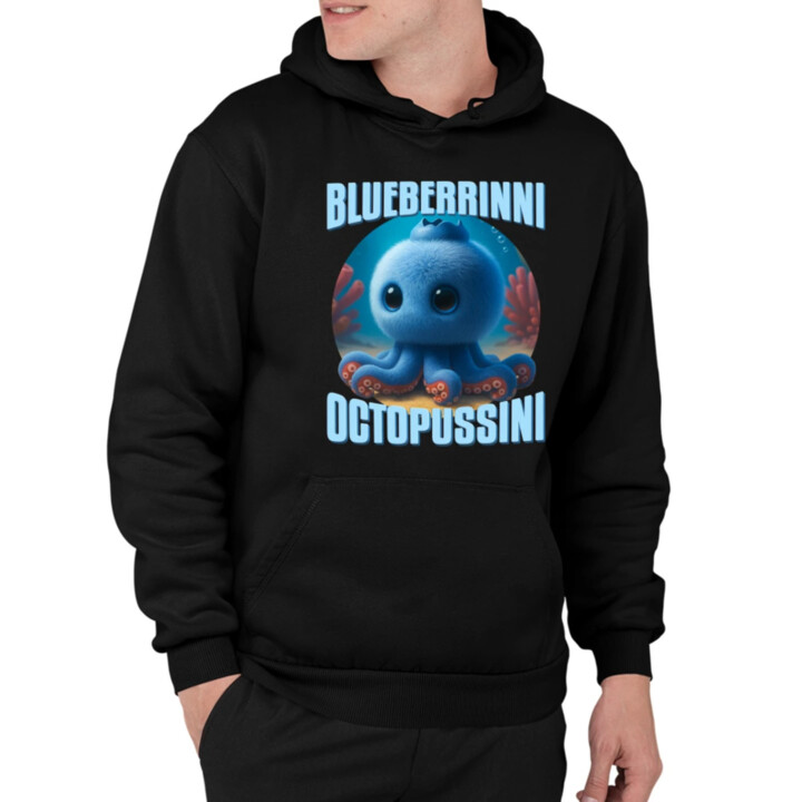 Blueberrinni Octopussini - Italian Brainrot - chobotnica čučoriedka  - pánska mikina s potlačou