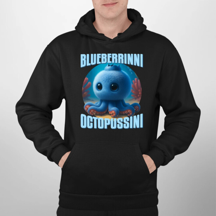 Blueberrinni Octopussini - Italian Brainrot - chobotnica čučoriedka  - pánska mikina s potlačou