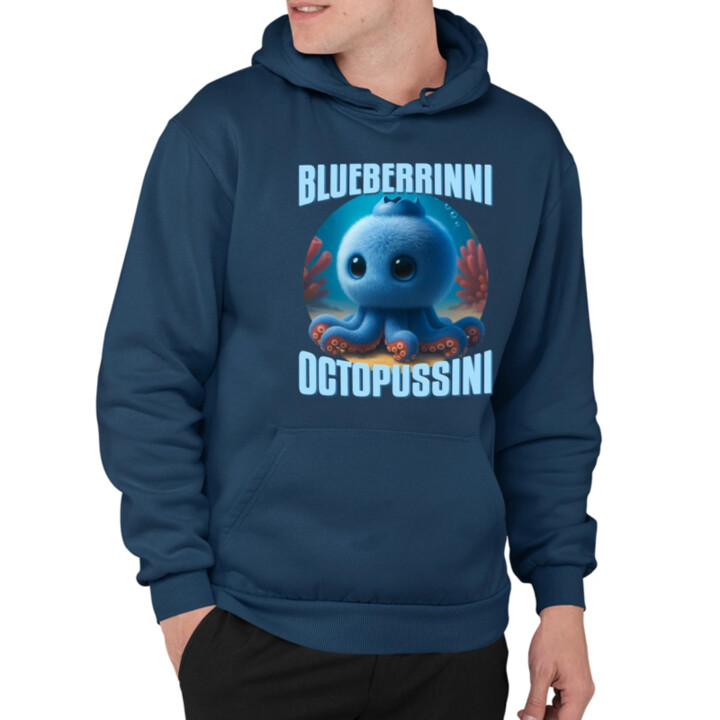 Blueberrinni Octopussini - Italian Brainrot - chobotnica čučoriedka  - pánska mikina s potlačou