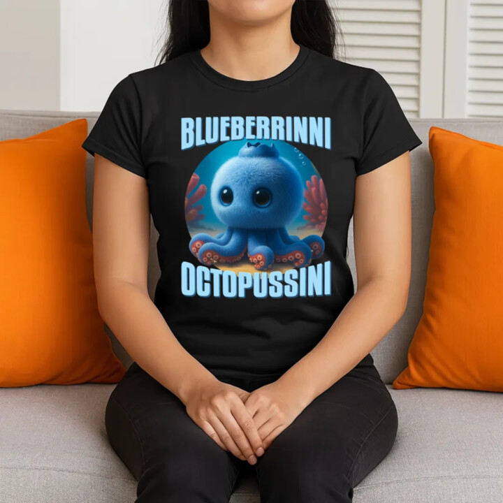 Blueberrinni Octopussini - Italian Brainrot - chobotnica čučoriedka - dámske tričko s potlačou