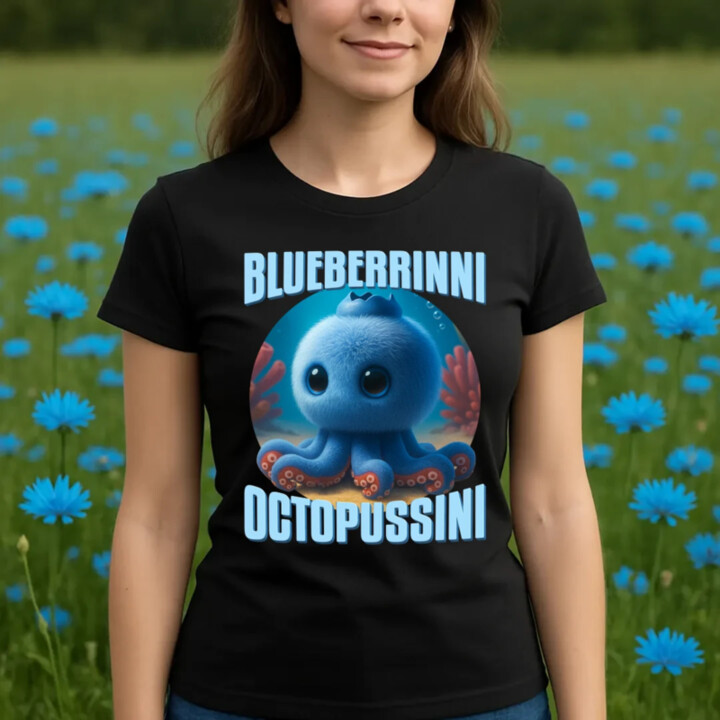 Blueberrinni Octopussini - Italian Brainrot - chobotnica čučoriedka - dámske tričko s potlačou