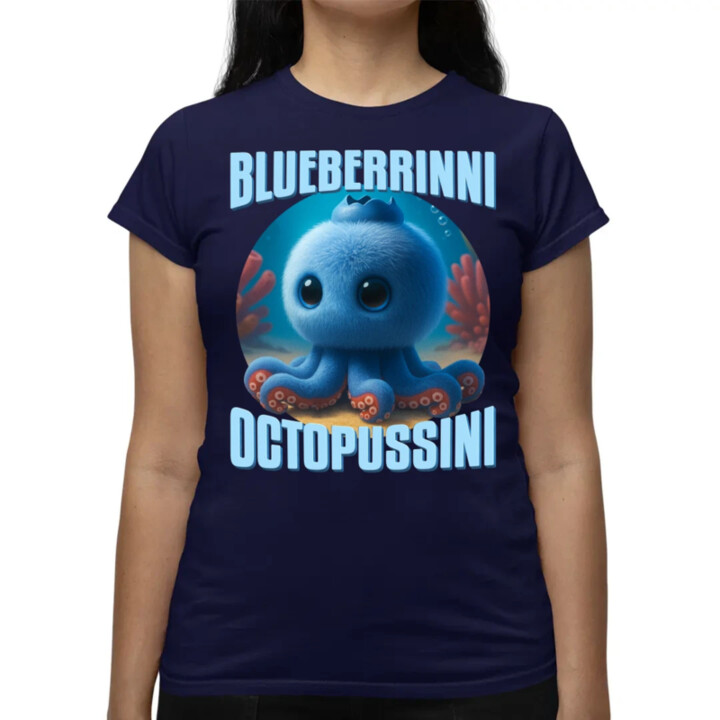 Blueberrinni Octopussini - Italian Brainrot - chobotnica čučoriedka - dámske tričko s potlačou