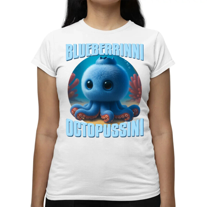 Blueberrinni Octopussini - Italian Brainrot - chobotnica čučoriedka - dámske tričko s potlačou
