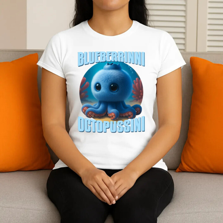 Blueberrinni Octopussini - Italian Brainrot - chobotnica čučoriedka - dámske tričko s potlačou