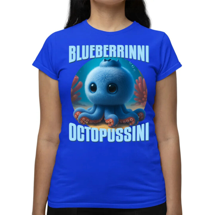 Blueberrinni Octopussini - Italian Brainrot - chobotnica čučoriedka - dámske tričko s potlačou