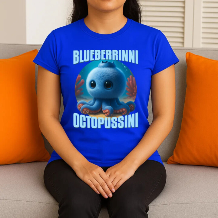 Blueberrinni Octopussini - Italian Brainrot - chobotnica čučoriedka - dámske tričko s potlačou