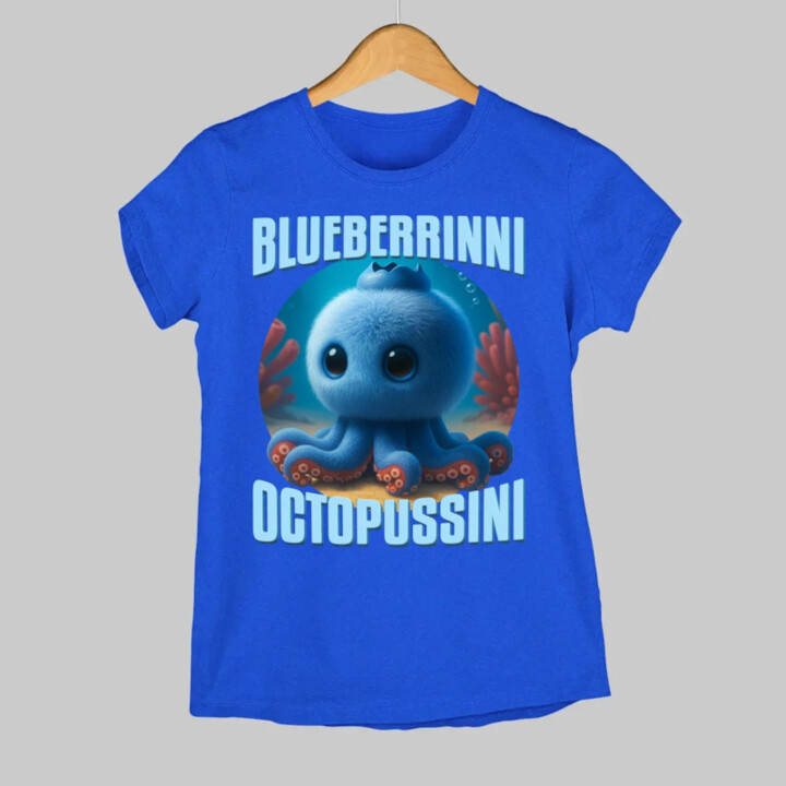 Blueberrinni Octopussini - Italian Brainrot - chobotnica čučoriedka - dámske tričko s potlačou