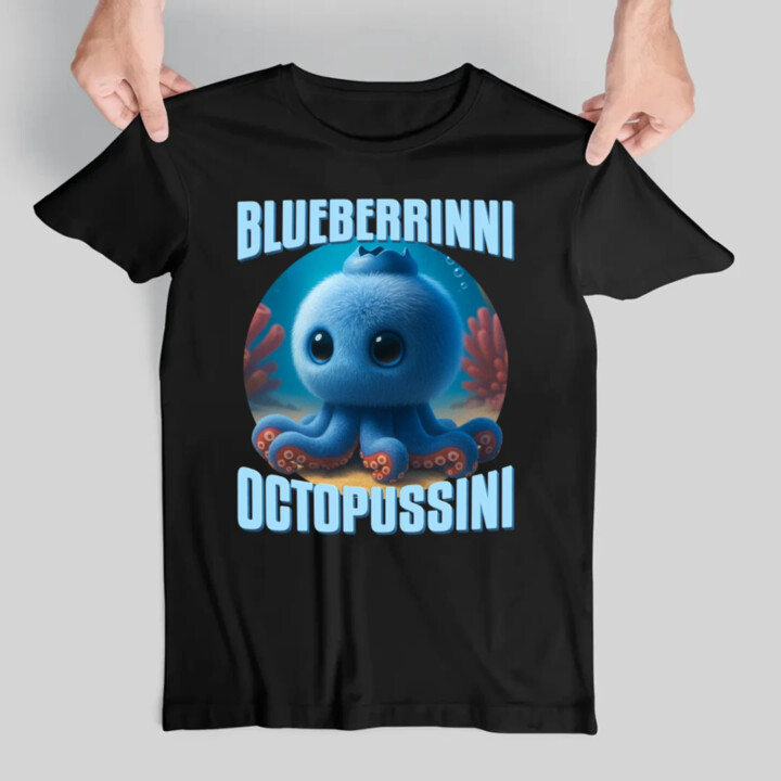 Blueberrinni Octopussini - Italian Brainrot - chobotnica čučoriedka - pánske tričko s potlačou