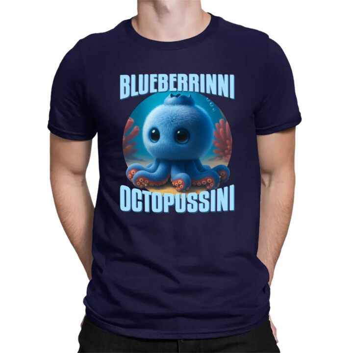 Blueberrinni Octopussini - Italian Brainrot - chobotnica čučoriedka - pánske tričko s potlačou
