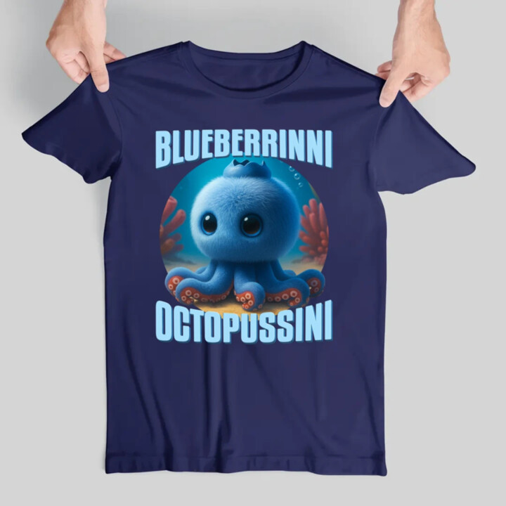 Blueberrinni Octopussini - Italian Brainrot - chobotnica čučoriedka - pánske tričko s potlačou