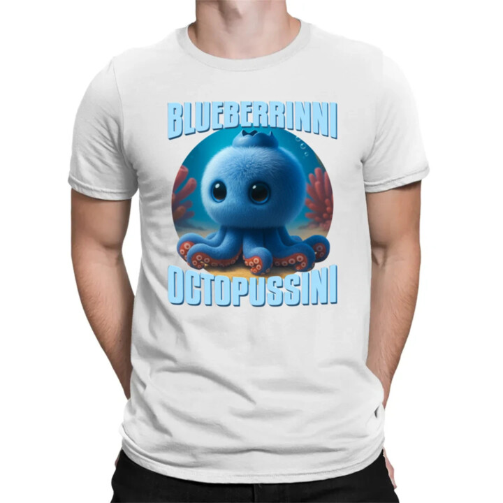 Blueberrinni Octopussini - Italian Brainrot - chobotnica čučoriedka - pánske tričko s potlačou