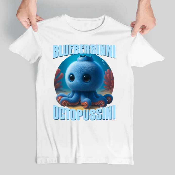 Blueberrinni Octopussini - Italian Brainrot - chobotnica čučoriedka - pánske tričko s potlačou