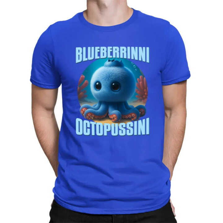 Blueberrinni Octopussini - Italian Brainrot - chobotnica čučoriedka - pánske tričko s potlačou